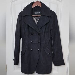 Guess Los Angeles Gray Wool Blend Coat